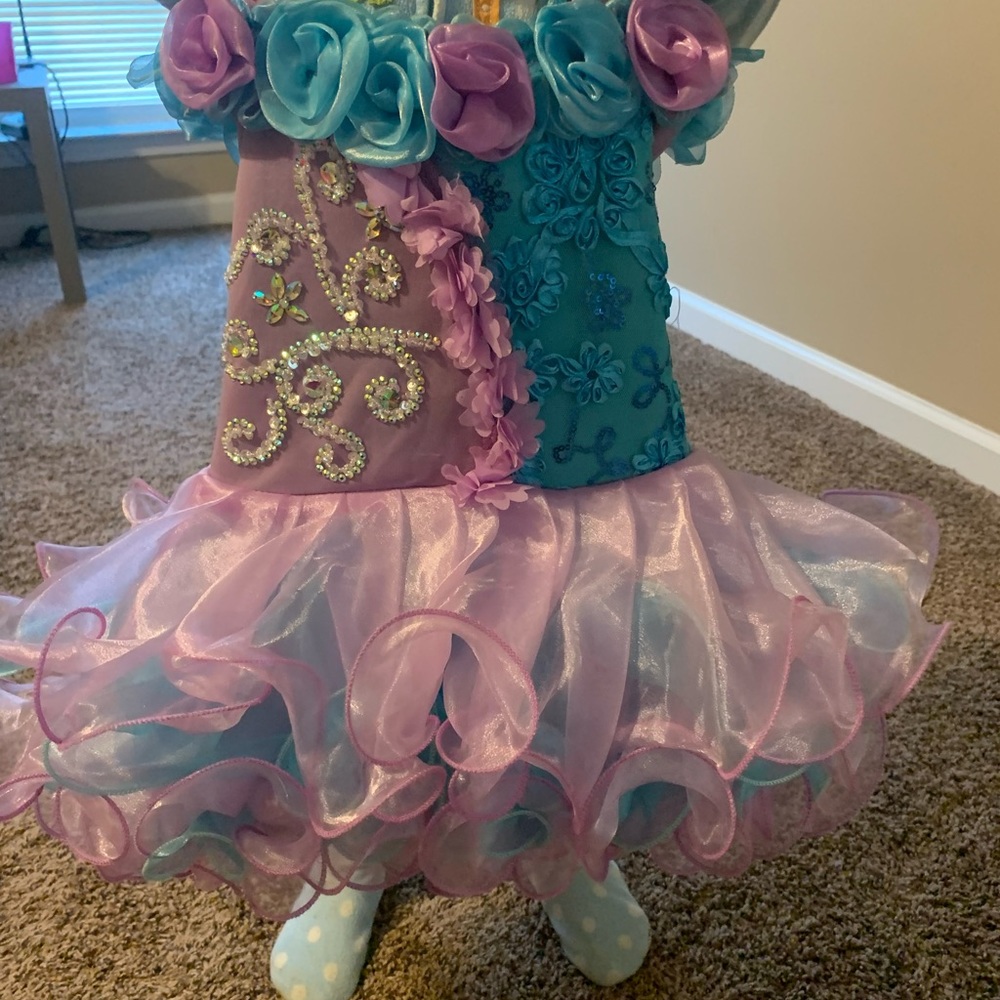 18 months JenniferWu blue and purple cupcake pageant dress